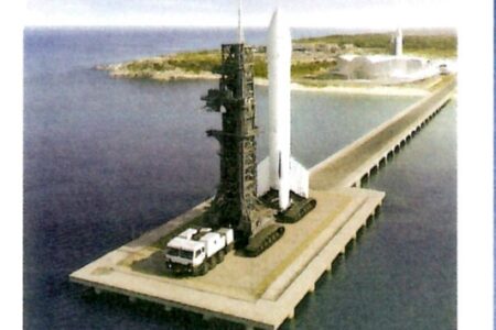 宇宙船発射基地のイメージ模型（＊サンダーバードの基地）